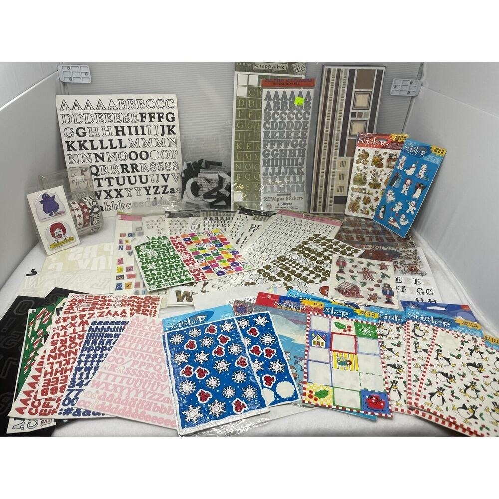 Lot Stickers Scrapbooking Alphabet Letters Numbers Styles Winter Christmas